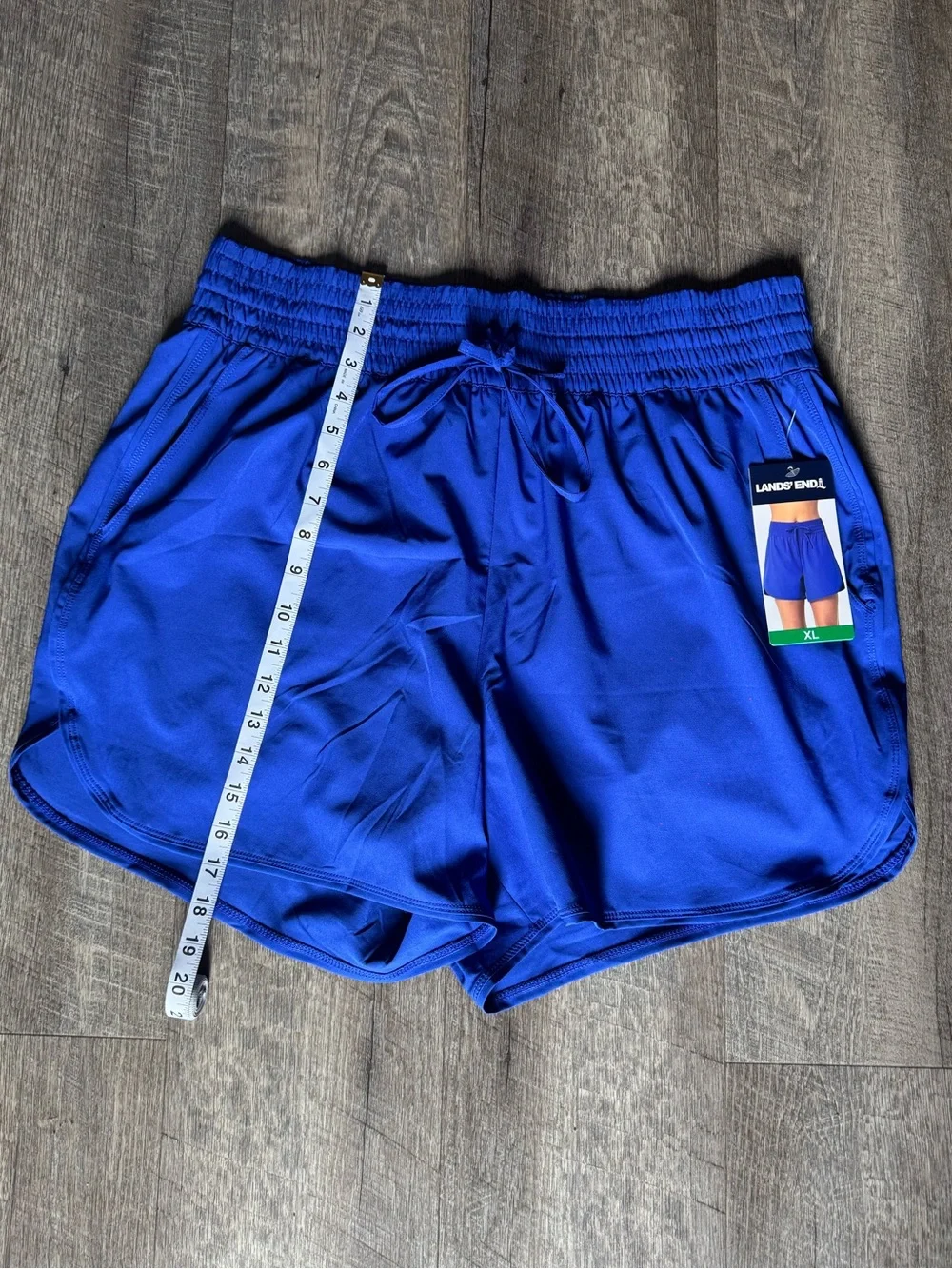 Lands' End Women's XL Drawstring Quick Dry Swim Shorts - Blue UPF 50 - NWT